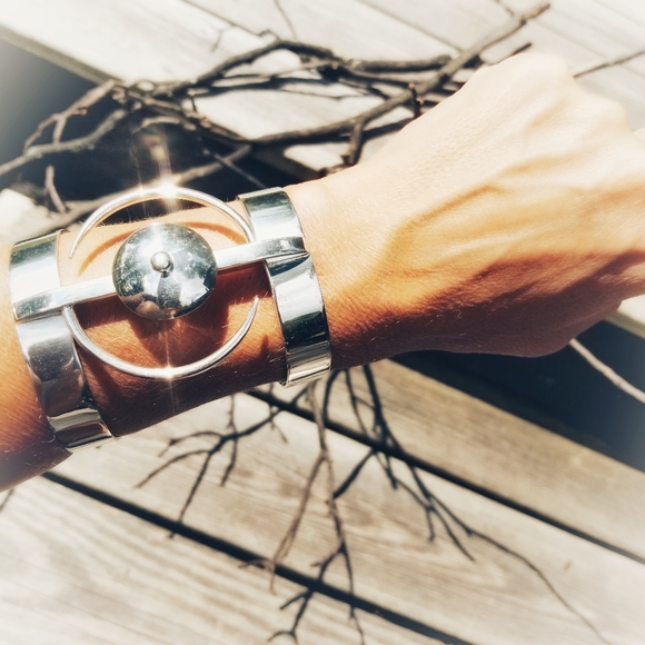 bisjoux Jewelry - Sterling silver plated cuff bracelet ying yang